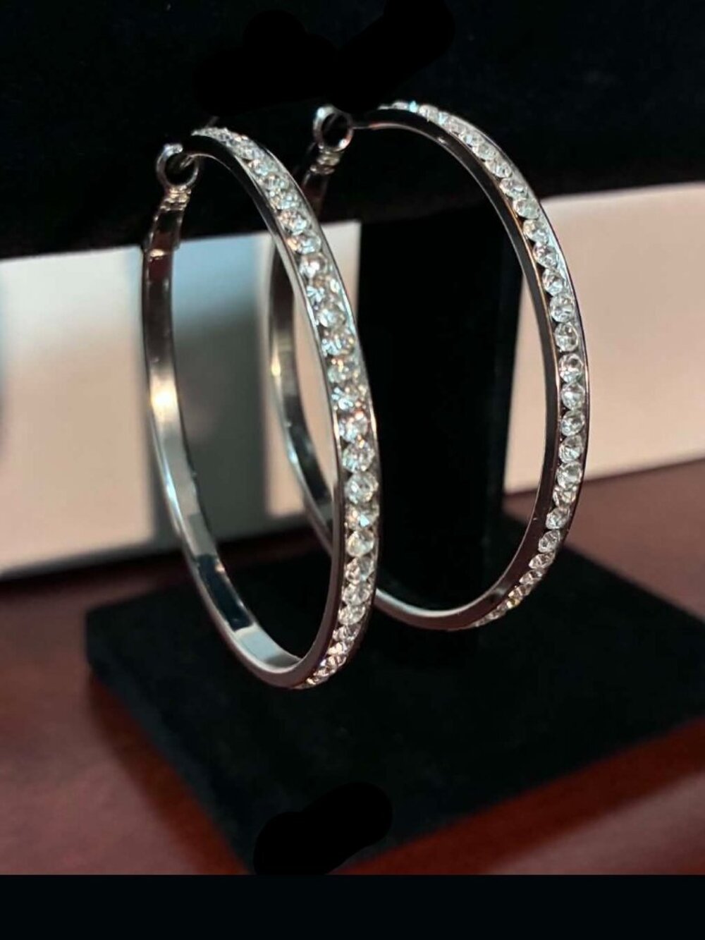 Rhinestone Hoop Earrings